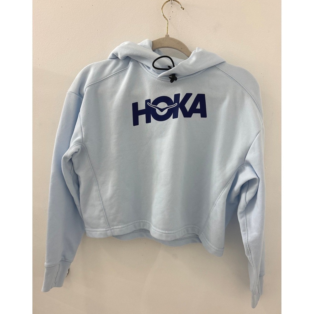 Hoka One One Women's Baby Blue Pullover Performance Hoodie Size XS Athleisure